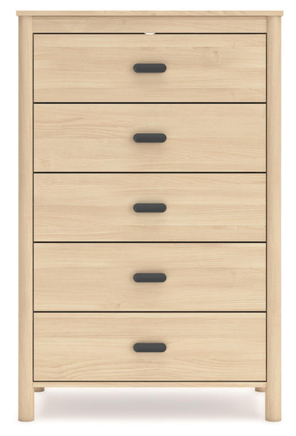 Signature Design by Ashley Cabinella 5 Drawer Tall Dresser, Tan