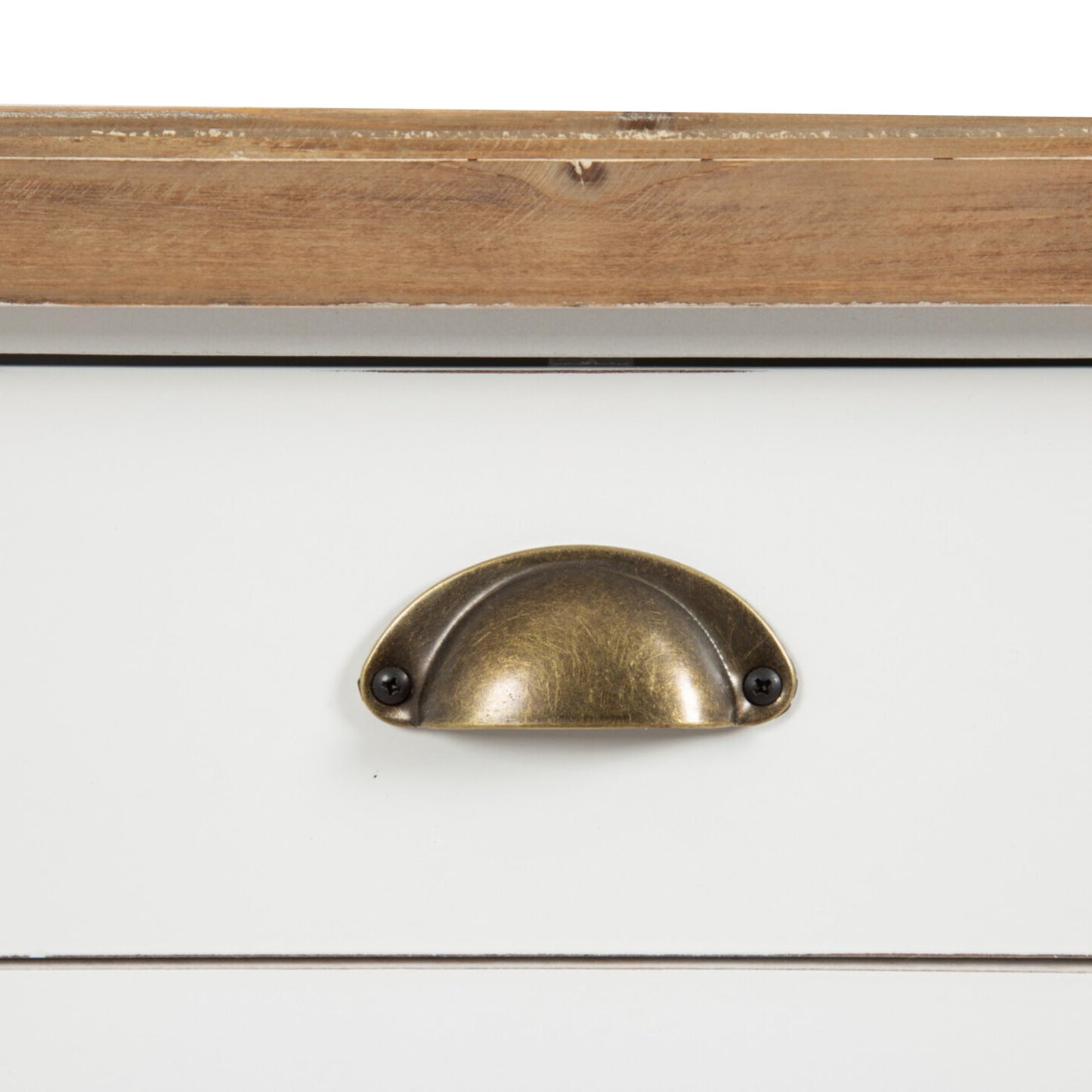 Kate and Laurel Rutledge Coastal Wooden Console Table with Shelf; 40 x 14 x 33; Hazelnut and White; Traditional Wood Entryway Table with Drawers and Decorative Turned Legs for Entry Storage Options