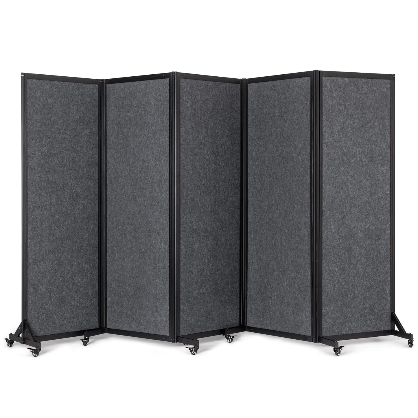 Strongbird Office Divider,Room Partition, Privacy Partition Separator,Portable Commercial Screen Dividers,Classroom School Dividers,10'6"W x 6'7"H,5 Panel,Grey
