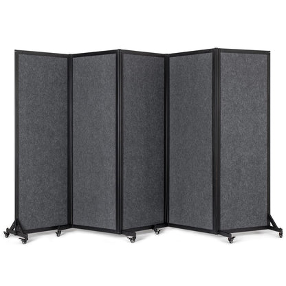 Strongbird Office Divider,Room Partition, Privacy Partition Separator,Portable Commercial Screen Dividers,Classroom School Dividers,10'6"W x 6'7"H,5 Panel,Grey