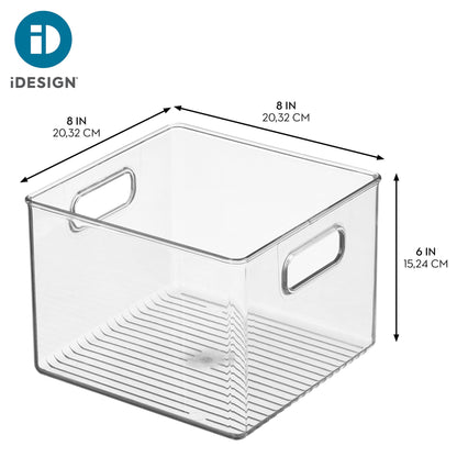 iDesign Pantry Storage Bin with Handles for Kitchen Cabinets or Fridge - Clear - Made in USA