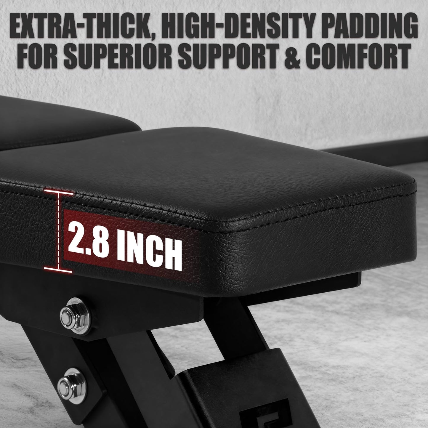 RitFit 3-Section Adjustable Weight Bench, 1600LBS Capacity Workout Bench for Home Gym, 21 Levels Incline Decline Bench Press with Thickened Padding, Foldable Exercise Equipment for Strength Training