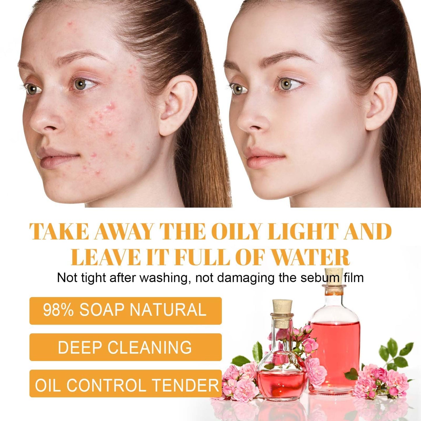 2 Pcs Turmeric Facial Cleanser, Glow Wash Turmeric Face Wash With Brush, Deep Cleansing Exfoliating for Women All Skin.
