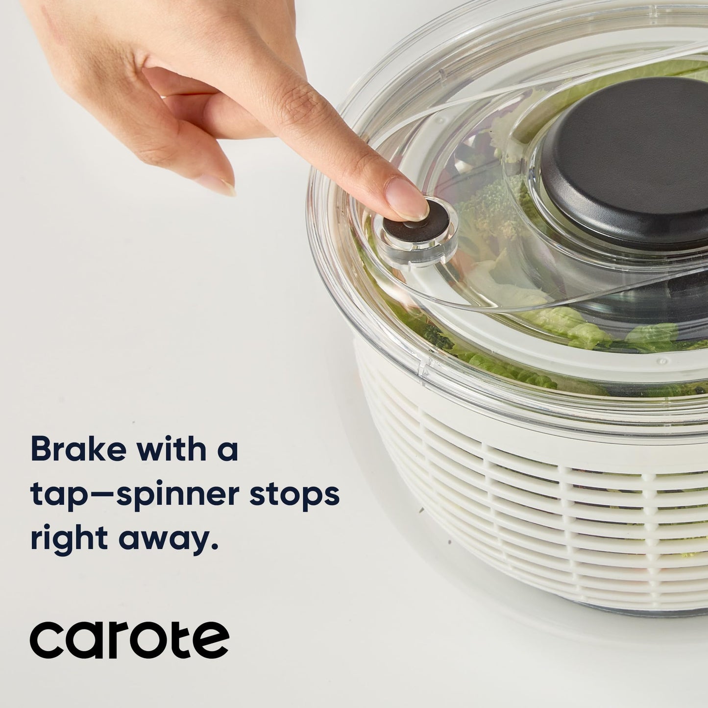 CAROTE 3.8 Qt Salad Spinner Small Lettuce Spinner Plastic Vegetable Fruit Washer, Vegetable Cleaner Salad Cleaner Lettuce Washer, Non-Slip Base, BPA-Free
