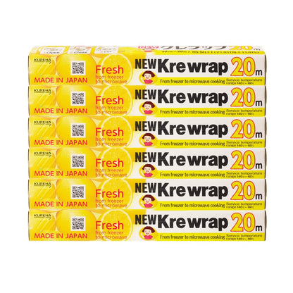 KUREHA Krewrap Plastic Cling Wrap, Pack of 6, 65 sq ft. Per Roll, Clear