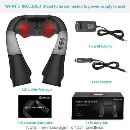 AERLANG Fathers Day Dad Gifts Neck Massger,Shiatsu Neck and Back Massager with Heating Neck and Shoulder Massager Deep Kneading Pillow for Massage Home Office Car Use Gifts for Women Men Dad Mom