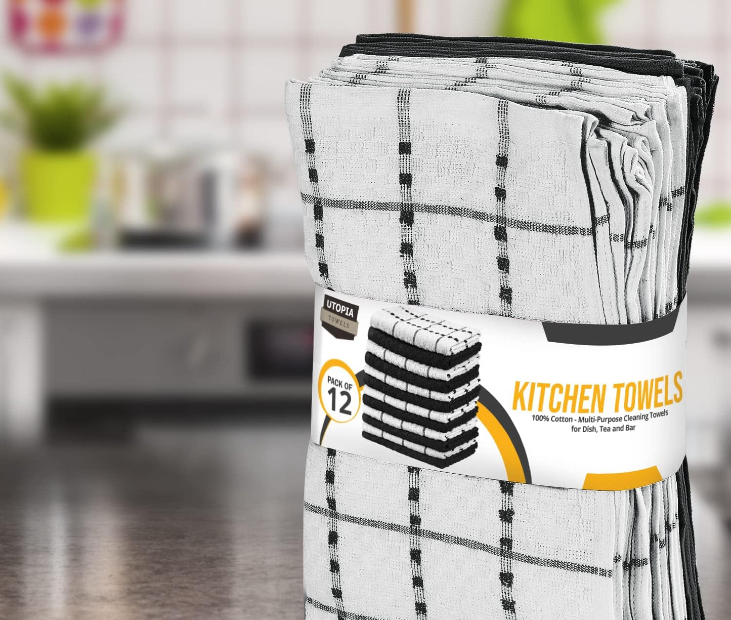 12 Pack, 15 25 Inches, 100% Set, Utopia Towels - Kitchen Towels x Ring Spun Cotton Super Soft and Absorbent Linen Dish