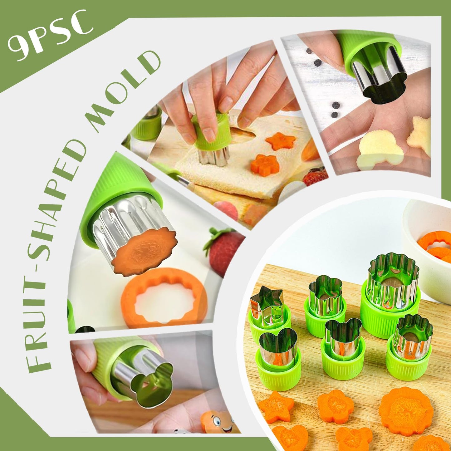 Krbnk 14PCS Fruit Carving Tools Set, Stainless Steel Melon Baller Scoop Set, Fruit Cutters Shapes, Cantaloupe Cutter Slicer Tool Piranha Spiral Cutter and V-Tool for Fruits Vegetable Sculpting