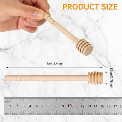 LepoHome 50Pcs 6 Inch 6 Inch Honey Dipper Sticks - Wooden Honey Dipper, Mini Honeycomb Stick, Honey Stirrer Stick