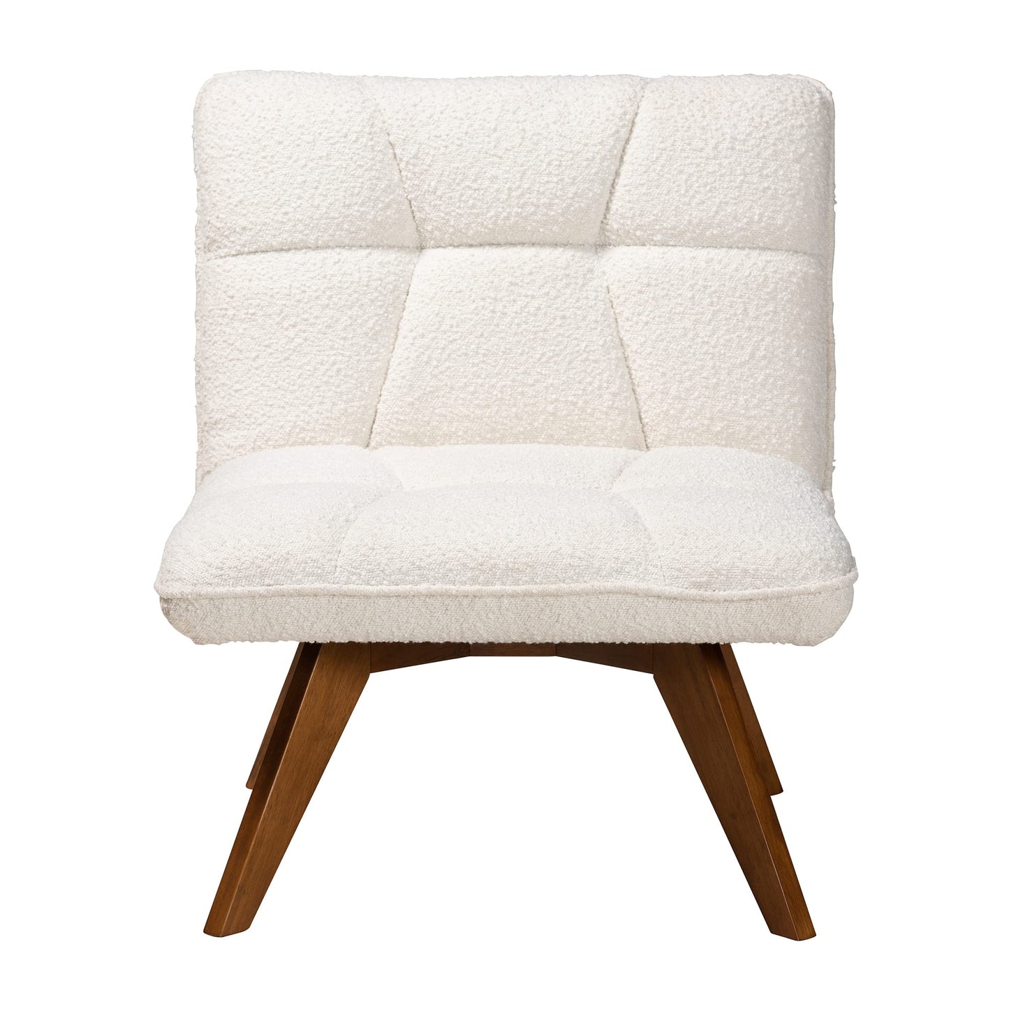 Baxton Studio Darielle Chair, One Size, White/Walnut Brown