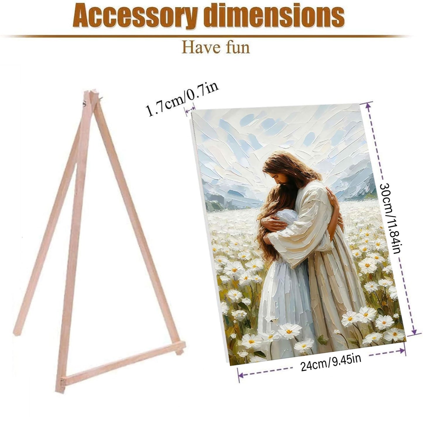 BAWKENTON 3 Pack Jesus Paint by Numbers Kits for Adults with Framed Canvas - with Wooden Easel, Number Artist Paint by Number on Canvas, DIY Acrylic Oil Painting Kits for Home Decor 9.45x11.84in