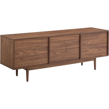 Maykoosh French Record Storage Console - Adjustable Rustic Cabinet for Vinyl & Media Large/Walnut