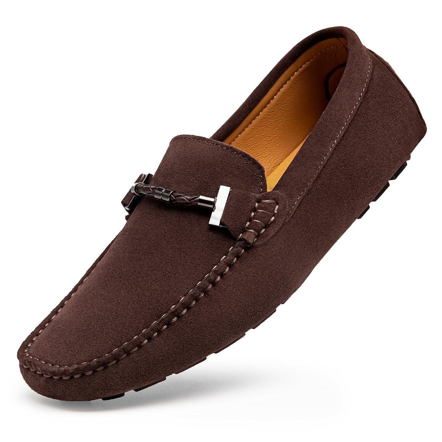 Go Tour New Mens Casual Loafers Moccasins Slip On Driving Shoes Brown 10.5/45