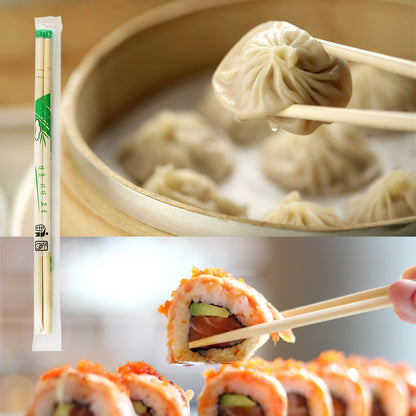 UEJYWUY 1000 Pairs 8 Inch Disposable Chopsticks, Separated Sleeved Individually Wrapped Disposable Bamboo Chopsticks, Bamboo Wooden for Noodles, Sushi, Asian Food