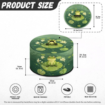 Green Dust Covers for Kitchen Appliances, Frog Lotus Leaf Crock Pot Cover, Dustproof Kitchen Decor Accessories