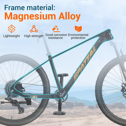 SPATIAL Mountain Bike/Fat Tire, 24/26/27.5/29 Inch Outdoor Cycling Bike, 8/21 Speed Lightweight Aluminum Frame | Dual Disc Brakes, Adjustable Ergonomic Seat for Adult Teens (Black, 27.5'')