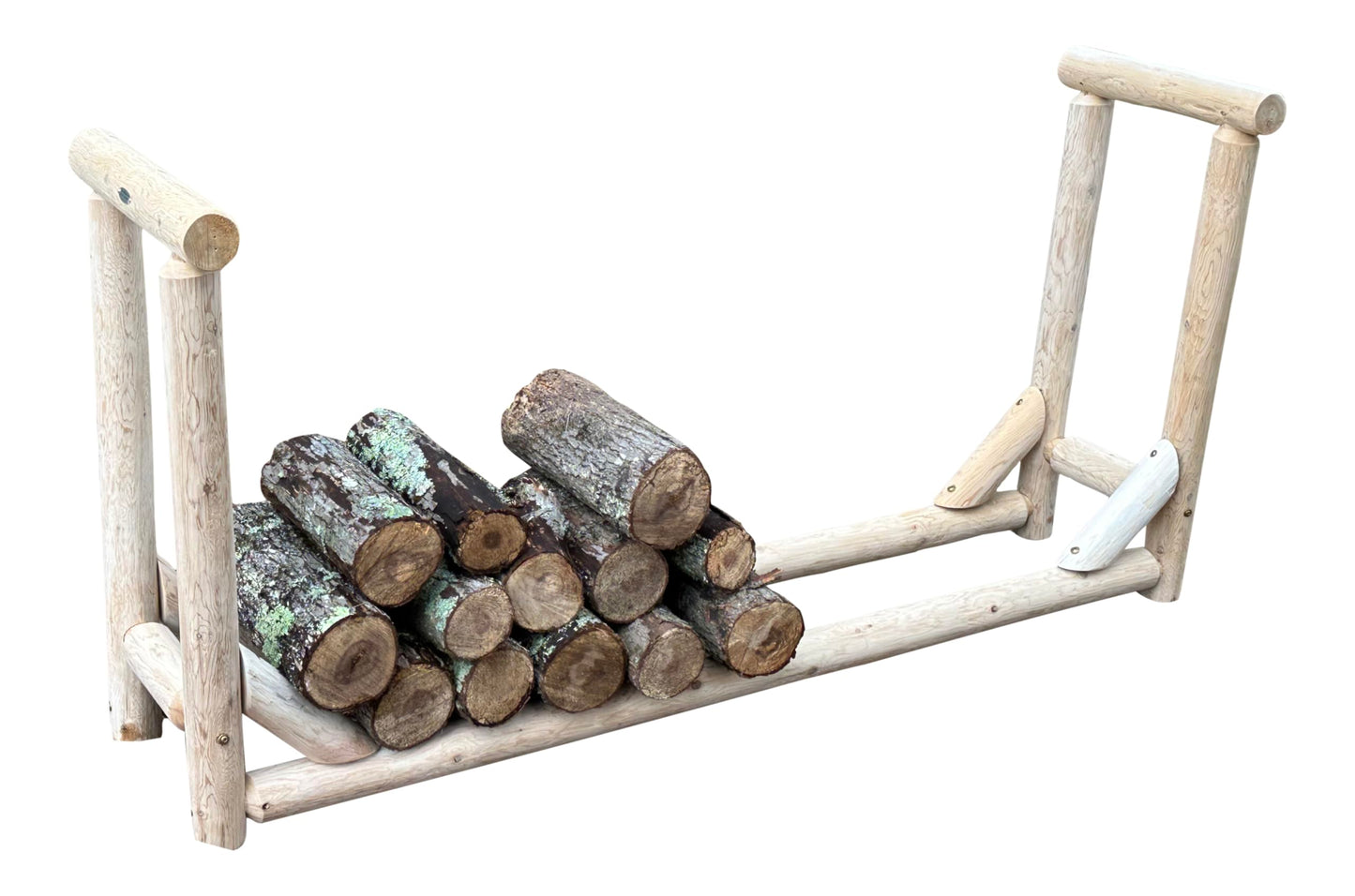 Heavy-Duty Firewood Rack for Outdoor Wood Storage – 6 ft. Unfinished Firewood Rack Outdoor Log Holder – Fire Wood Storage Racks, Keeps Woods Dry, Neat & Ready for Fireplace, Porch & Backyard Use