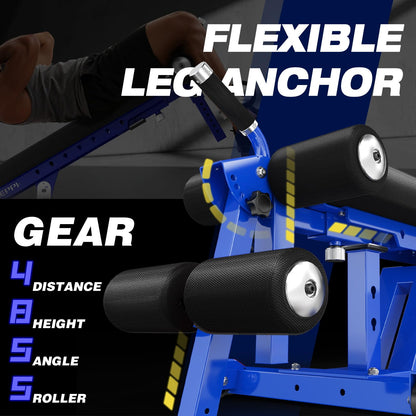 KeppiFitness Weight Bench, 1500LBS Capacity Workout Bench, 17” Bench Press Height, 11+8 Adjustable Weight Bench with Flat/Incline/Decline Angle and On-end Storage - Bench6000 (2026 Version Blue Frame)