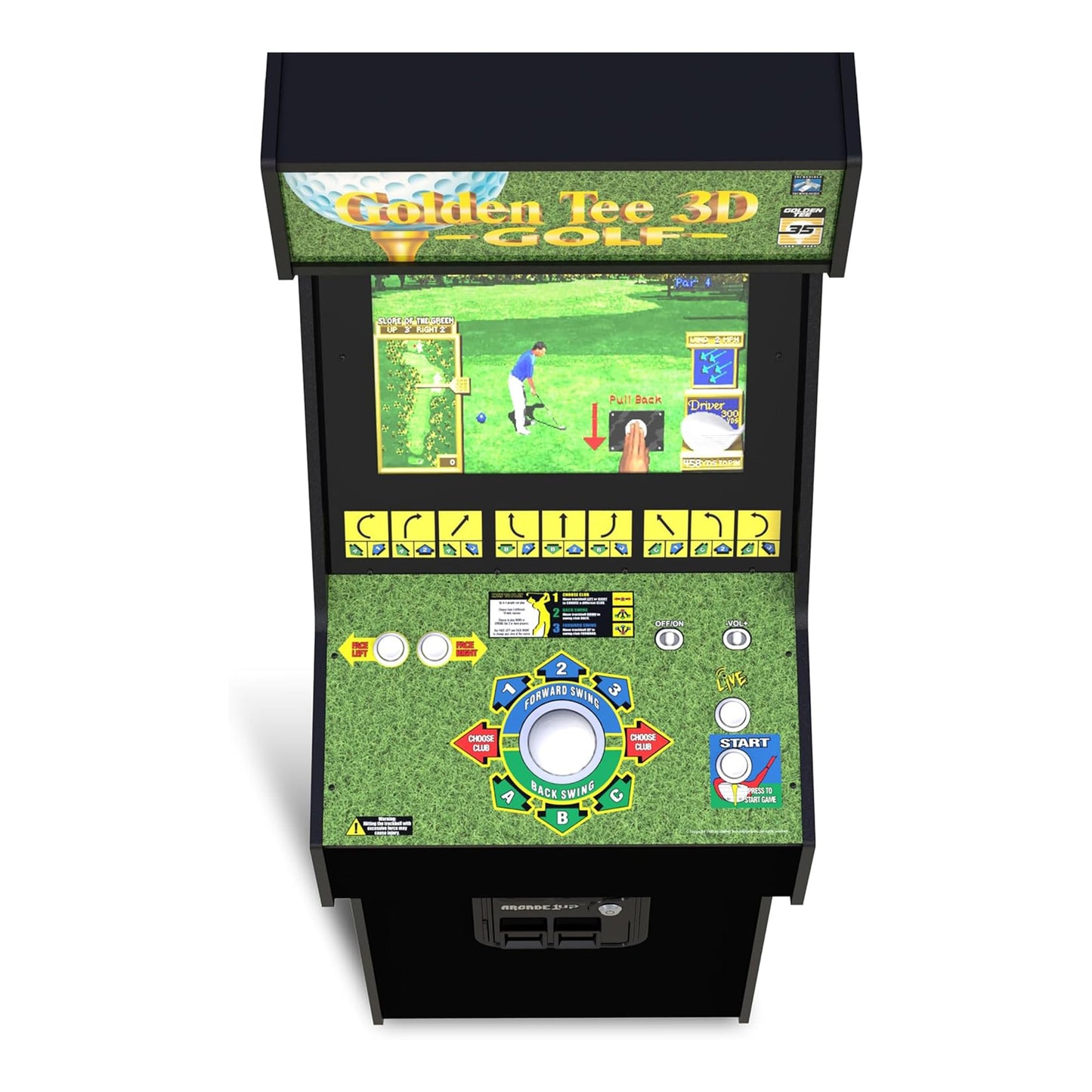 ARCADE1UP Golden Tee 3D Deluxe Arcade Machine, Built for Your Home, Over 5-Foot-Tall Cabinet with 8 Classic Games