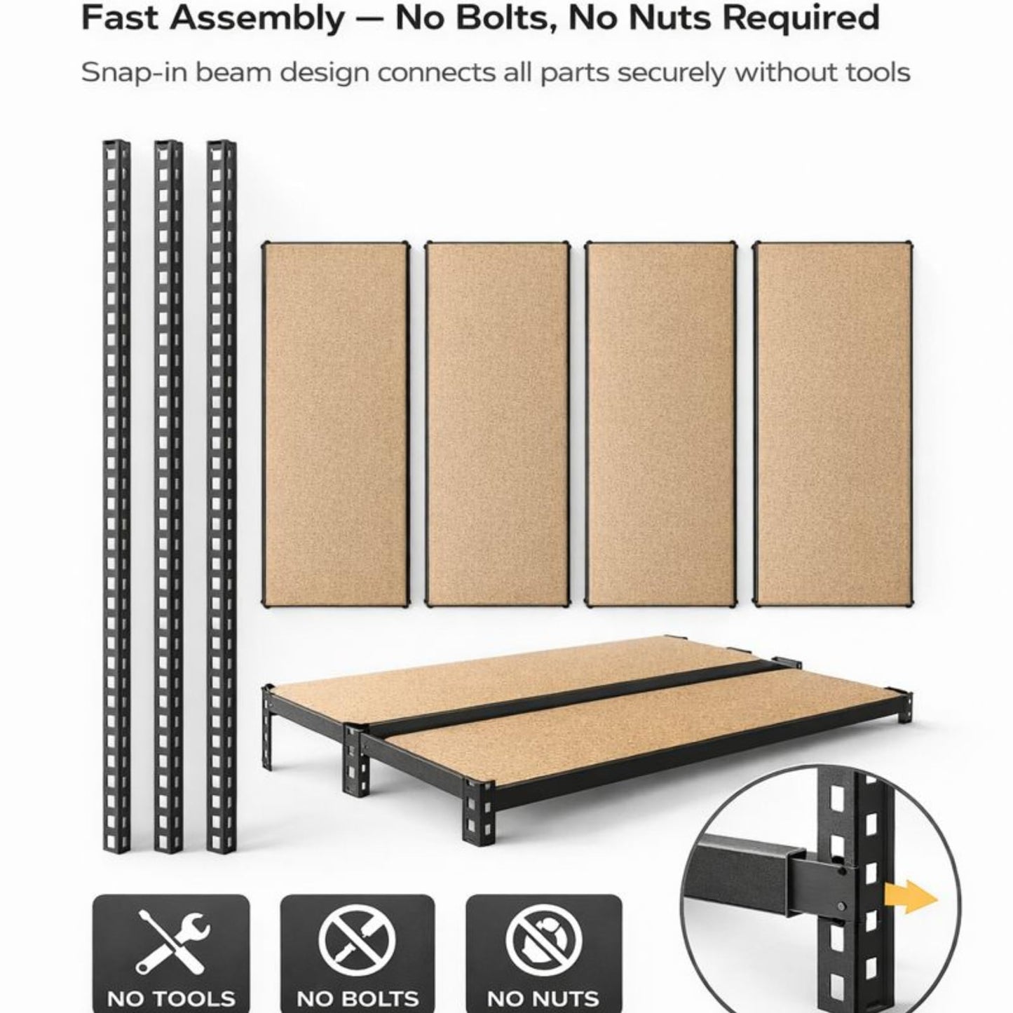 PRO&Family Heavy Duty Shelving Unit - Industrial Garage Storage Rack Z- Beam Storage Shelf Shelf Organizer Metal Wood Storage Shelves System (30"x 60"x 72", 4)
