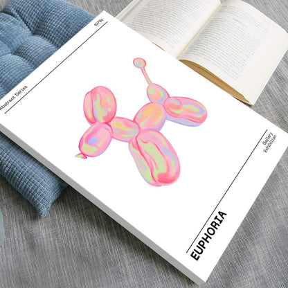 BNGFDV Retro Euphoria Canvas Wall Art, Minimalist Trendy Preppy Abstract Poster, Funky Pink Print for Girls Teen Room