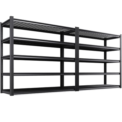 59 ''W Storage Shelves, 71‘’H Garage Shelving, Adjustable Garage Shelves, 3000lbs Heavy Duty Shelving ,5 Tier Garage Storage Shelves,Easy-To-Install Metal Shelf Storage Rack Shelving Unit 2 Pack