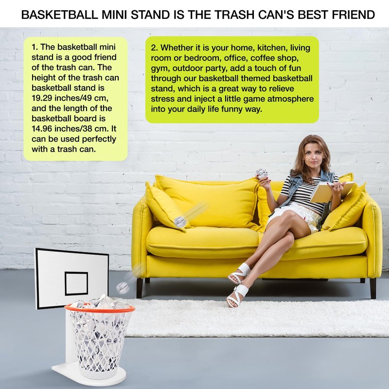 Basketball Hoop Wastebasket Set (Including 1pc Basketball Trash Can)Basketball Trash Can for Boys Room Decor- Christmas Gift for Boys-Garbage Can for Basketball Party and Basketball Gift,Easter basket