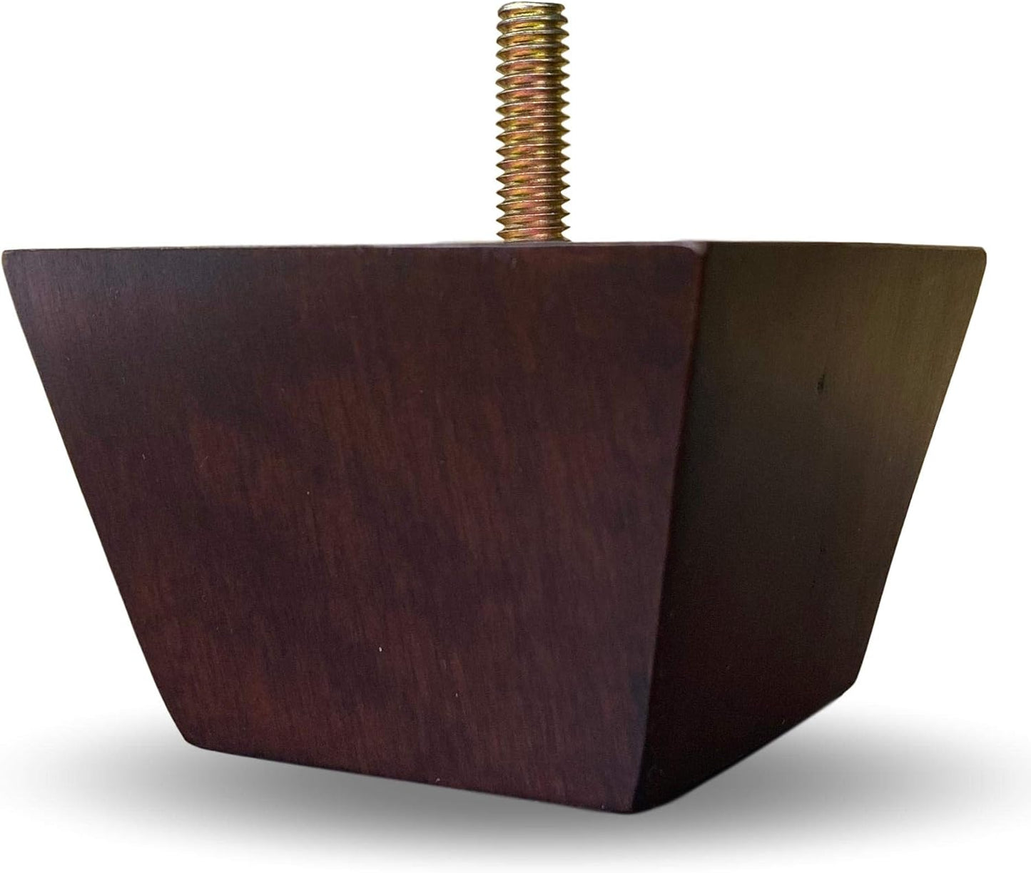 Elegant Upholstery 2" Solid Wood Small Tapered Pyramid, Walnut Finish Furniture Legs, Set of 4