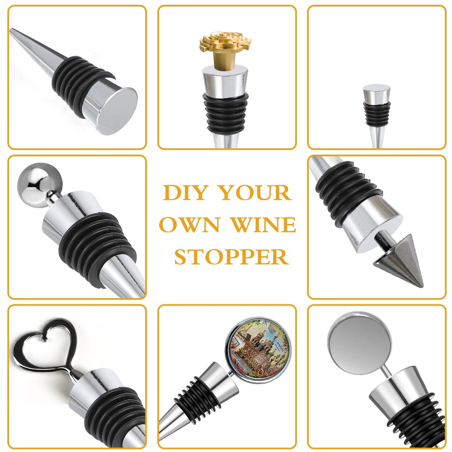 Wine Stopper, Reusable Decorative Bottle Stoppers for Kitchen, Bar, Gifts, Holiday Party, Wedding (24 Pack)