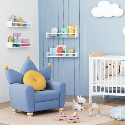 24 Inch Set 4, Forbena Wall Bookshelf for Kids Bedroom of White Floating Nursery Book Shelves for Baby Toddler Children
