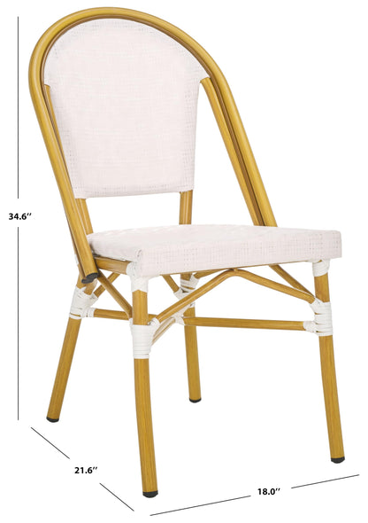 SAFAVIEH Outdoor Collection Lydia White Bistro Chair Set of 2 (Fully Assembled)