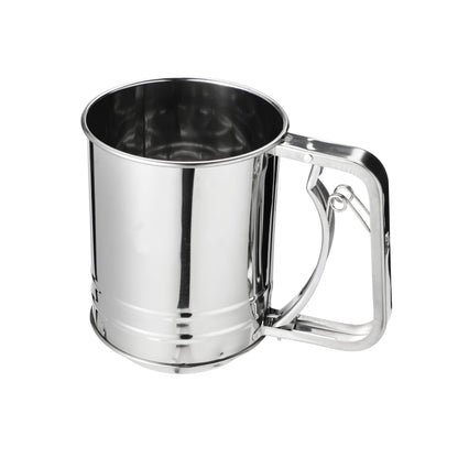 3 in 1 Stainless Steel Sifter 3 Cup Flour Sifter for baking with Powdered Sugar Duster Set, flour sprinkler Duster for Baking Pastries Pies Cupcakes and Desserts