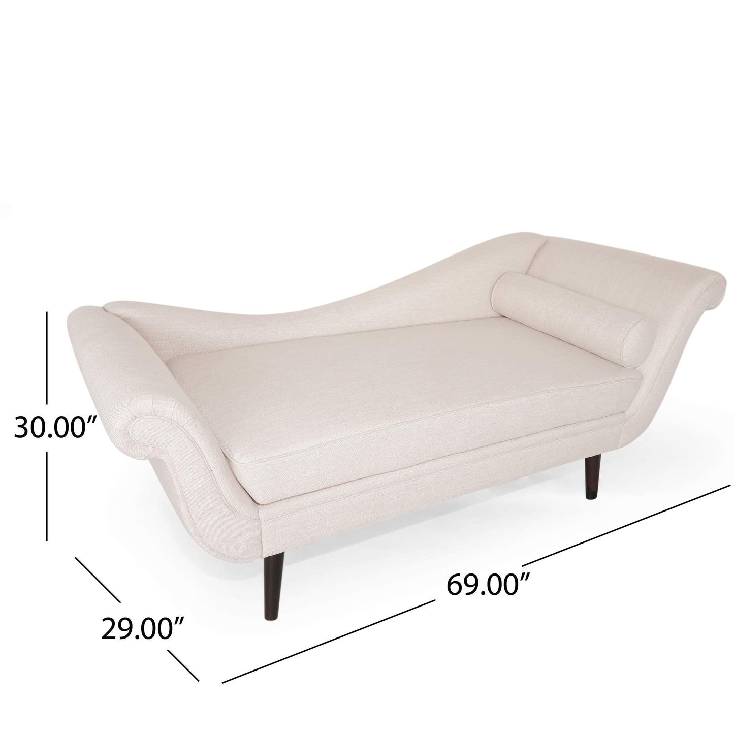 Merax Upholstered Chaise Lounge Accent Chair, Modern Tufted Lounge Sofa with Solid Wood Legs, Indoor Reclining Chair for Living Room Bedroom, Beige