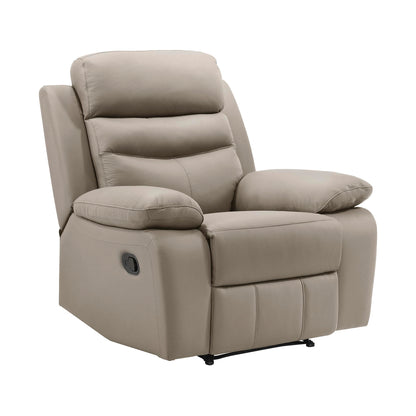 Lexicon 41" W Manual Reclining Chair, Top Grain Leather Match Recliner, Home Theater Seating, Wall Hugger Recliner, Manual Reclining Sofa Chair for Living Room/Office/Apartment, Latte