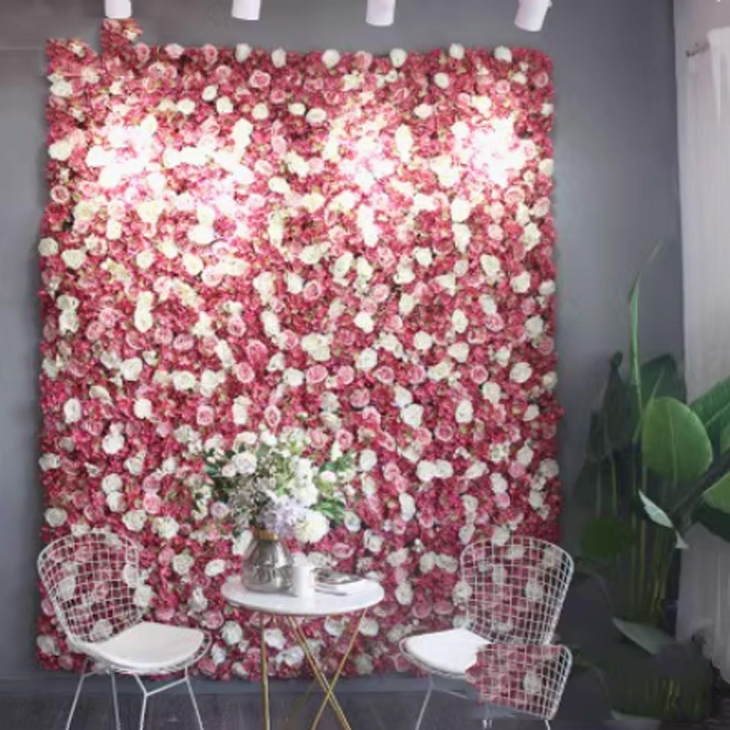 JIIPOREGJ Floral Backdrop Artificial Flower Wall Decor for Shower Wedding Photo Background Decoration Home Party Decor 12 Piece
