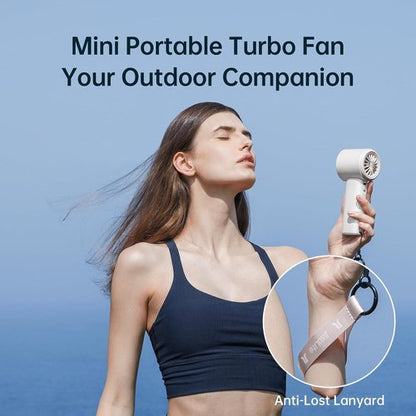 JISULIFE Portable Handheld Fan - Adjustable Speed & 3600mAh Rechargeable Battery | Ideal for Travel & Outdoor Use - White