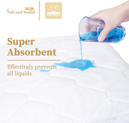 8-21 Inches King Quilted Fitted Waterproof Mattress Pad, Breathable Premium Soft Filling Mattress Protector, Deep