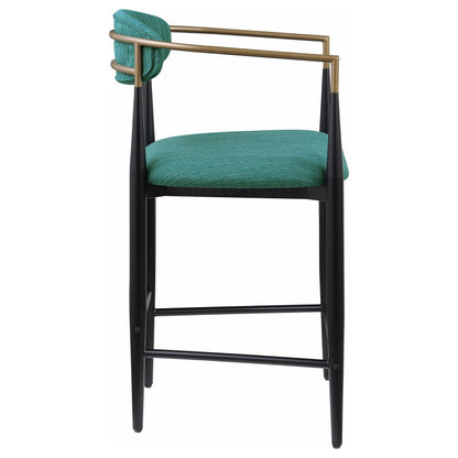 Coaster Home Furnishings - Tina - Fabric Upholstered Counter Height Chairs - Open Back, Padded Seat and Back, Footrest - Dining Room & Kitchen - Set of 2 - Green - 121185