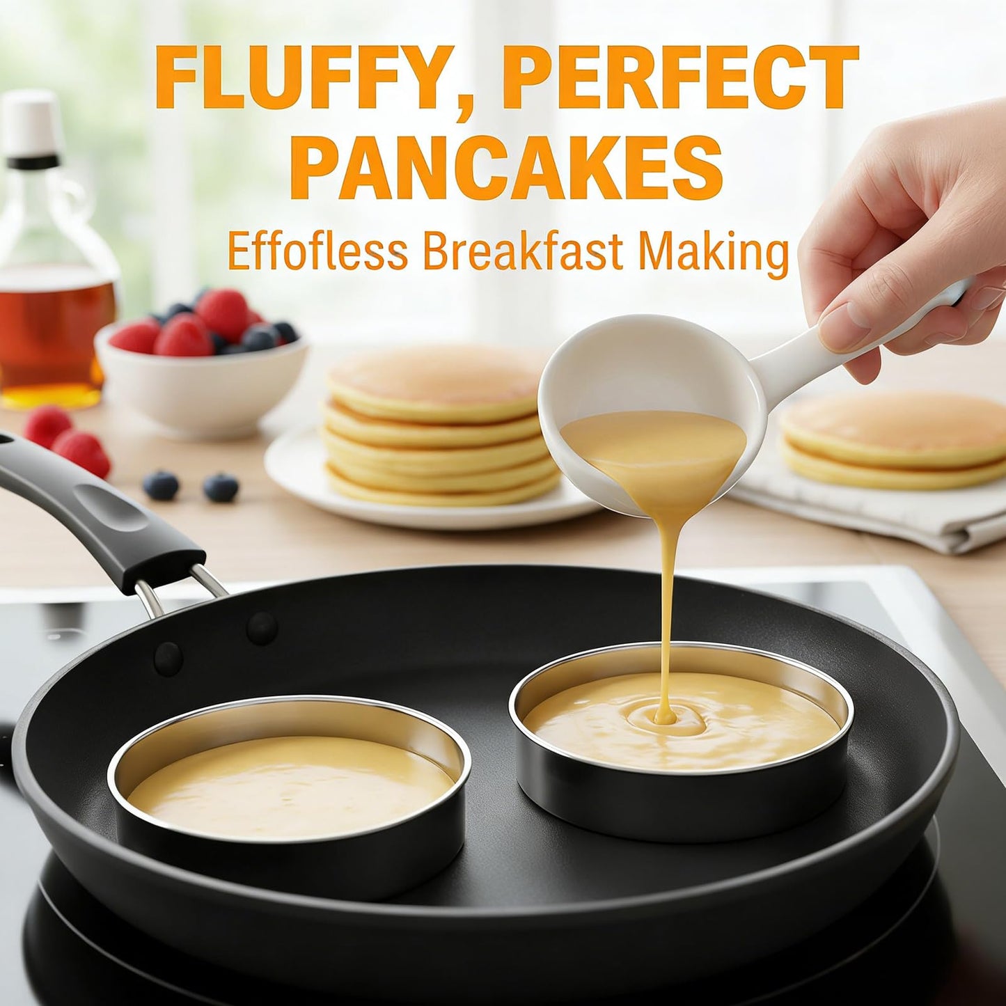 20 PCS English Muffin Rings - 4 Inch and 3.35 Inch Set Stainless Steel Crumpet Rings, Nonstick Muffin Pastry Cake Cookie Ring, Double Rolled Metal Round Tart Ring Egg Molds for Home Baking Cooking