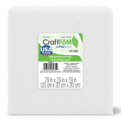 FloraCraft CraftFōM Cube 7.9 Inch x 7.9 Inch x 7.9 Inch White