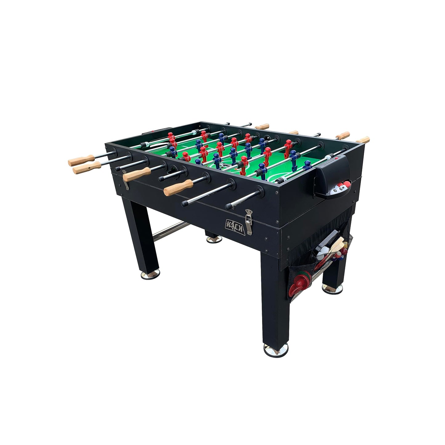KICK Tetrad 55" 4-in-1 Multi Game Table (Black) – Foosball, Billiards/Pool, Air Hockey & Ping Pong