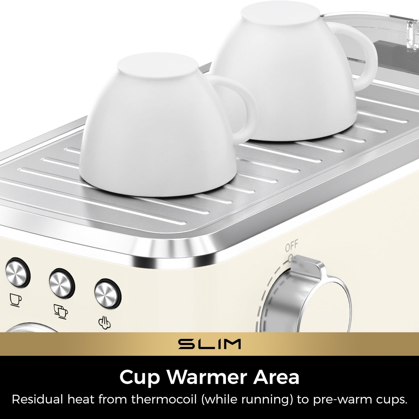CHULUX Slim Espresso Machine with Milk Frother, 20 Bar Professional Italian Pump Espresso Coffee Machine for Home Cappuccino & Latte Maker, Stainless Steel, Creamy