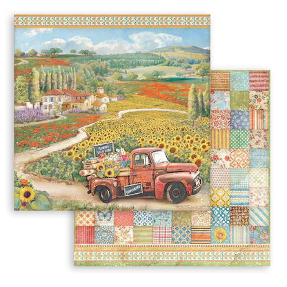 Stamperia Scrapbooking Pad 10 Sheets 12 x 12 Inches - Sunflower Art