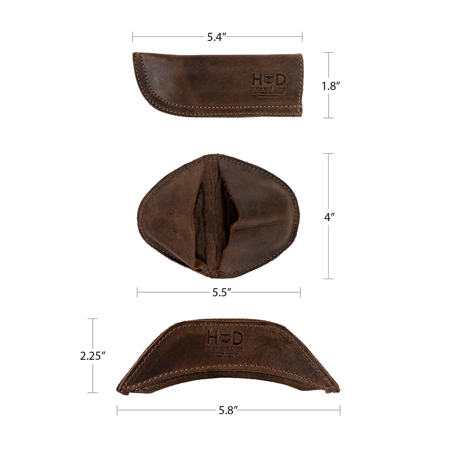 Hide & Drink, Set of 3 Rustic Hot Handle Holders, Panhandle, Side Kick & Grip Mitt, Assist Grip for Cast Iron Skillets & Pans, Full Grain Leather, Handmade, Bourbon Brown