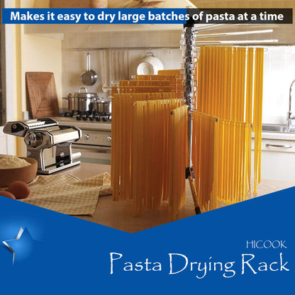 Hicook Pasta Drying Rack Collapsible Spaghetti Dryer Stand Noodles Drying Holder Hanging Rack Tall Spaghetti Noodle Dryer Stand Pasta-Tree