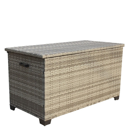 Geelife Wicker Patio Furniture Storage Box Grey