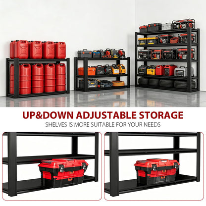 KIFDYTH 83" H Storage Shelves Heavy Duty, 3500 LBS Garage Shelving, 5 Tier Adjustable Metal Garage Shelving Units, 83" H*55" W*23.12" D, for Garage Storage, Warehouses, Basement (83H*55W*23.12D)