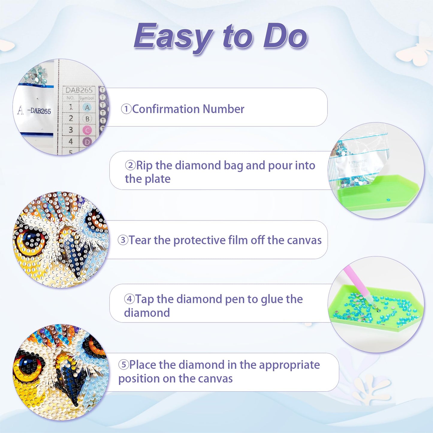 lesaonsy Diamond Art Kits for Kids, 4 Pack Set Diamond Painting Kits for Boys & Girls, Gem Art DIY Craft (Cat Dog Lion Owl)