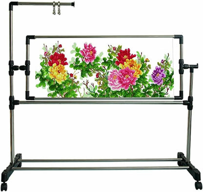 Embroidery Stand - Height Adjustable Floor Frame for Versatile Needlework, Cross Stitch & Sewing - Convenient Lap Table Holder for Art Craft~/