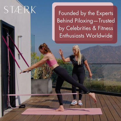 STAERK Starter Kit Portable Pilates Reformer Home Training System - Premium Resistance Bands, Handles, Foot/Ankle Loops, & Barre Attachment Kit - Strength & Flexibility - 30-Day Free On Demand Video Workouts